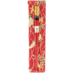 Chopsticks in fabric pouch – Red/Bird