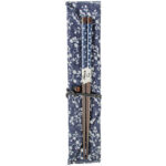 Chopsticks in fabric pouch – Blue/Floral