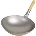 Wok pan round bottom with wooden handle Ø30 cm
