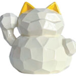 Lucky Cat Ceramic Money Box Yellow 10 cm